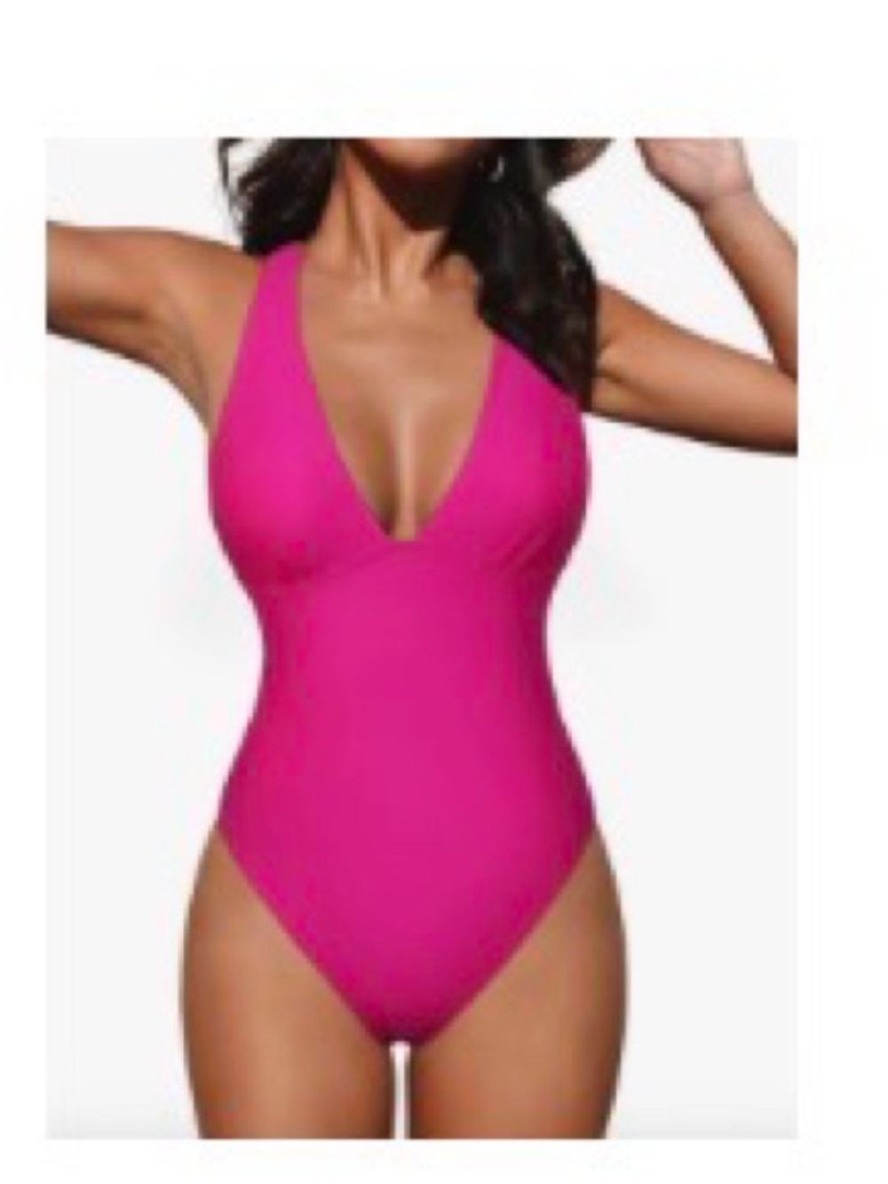 Hilor Women's Hot Pink One-Piece Swimsuit with Tie Back NWT
